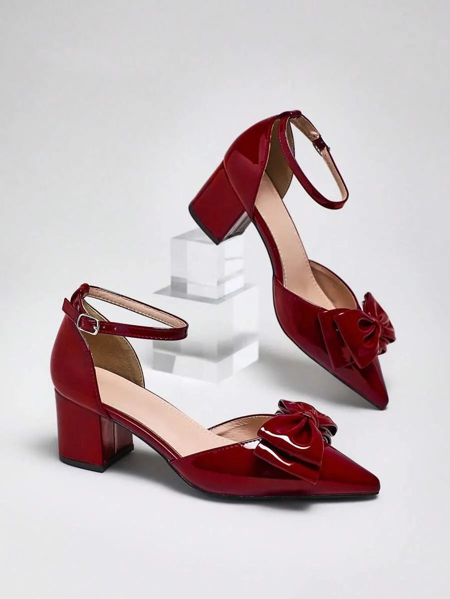 Zapatos de tacón de gatito con correa de tobillo