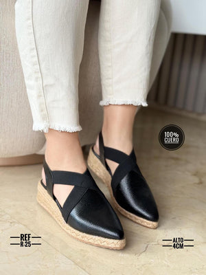 Sandalias suela yute y cuero