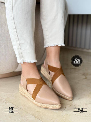 Sandalias suela yute y cuero