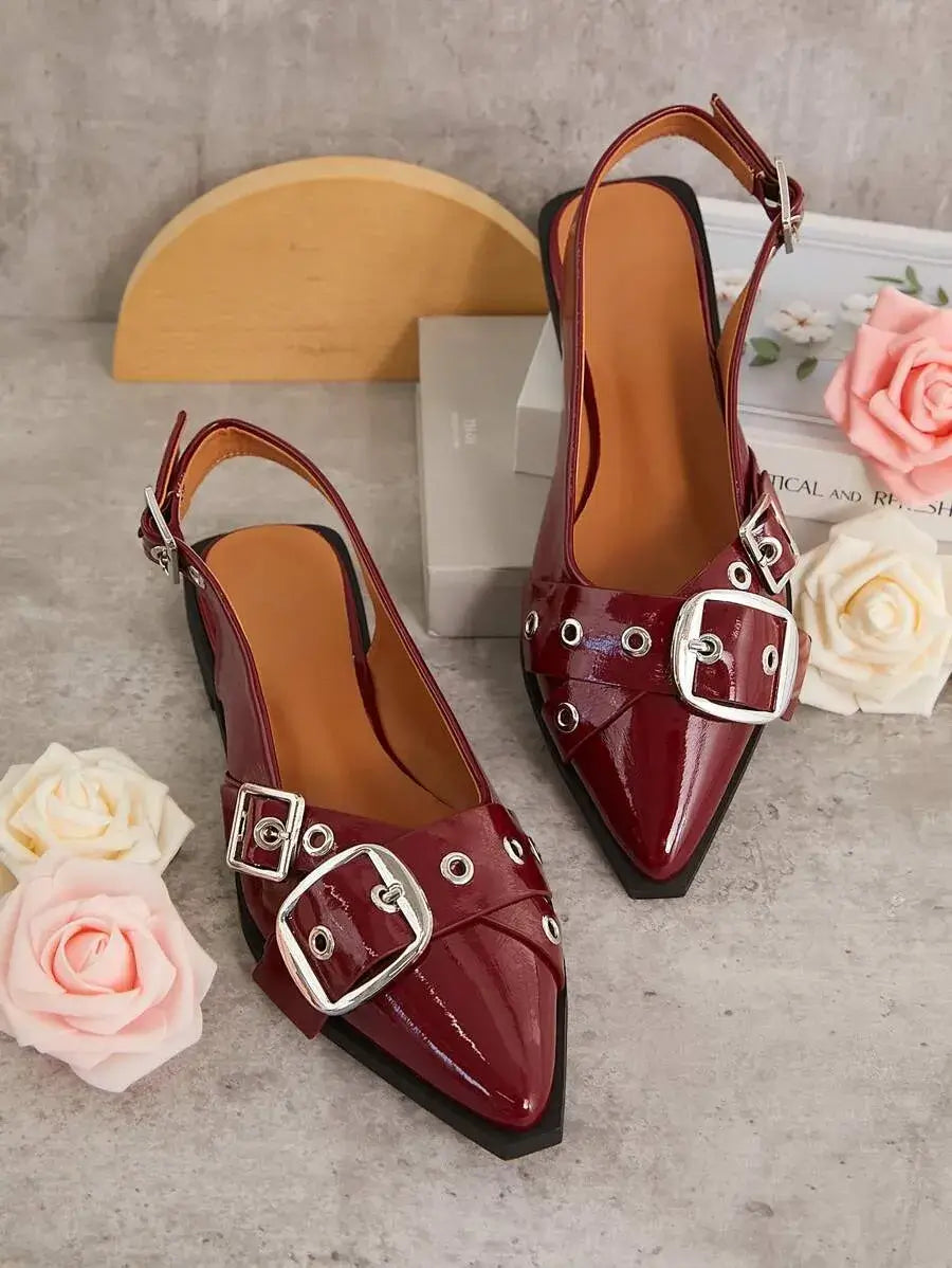 Bailarinas de puntera abierta con correa