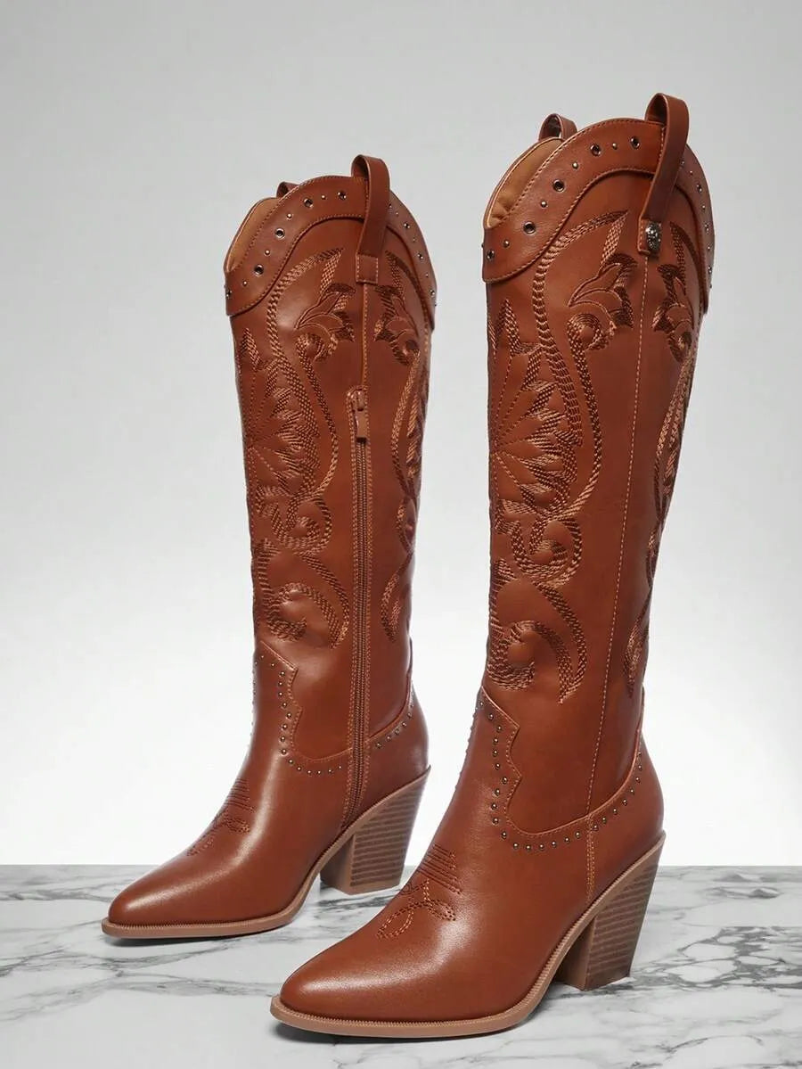 Botas altas hasta la rodilla con punta puntiaguda