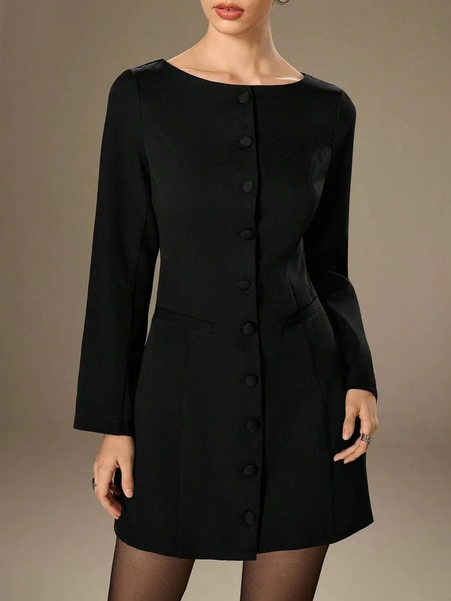 Vestido mini de blazer negro elegante