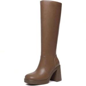 Botas altas para mujer con plataforma, botas altas de moda