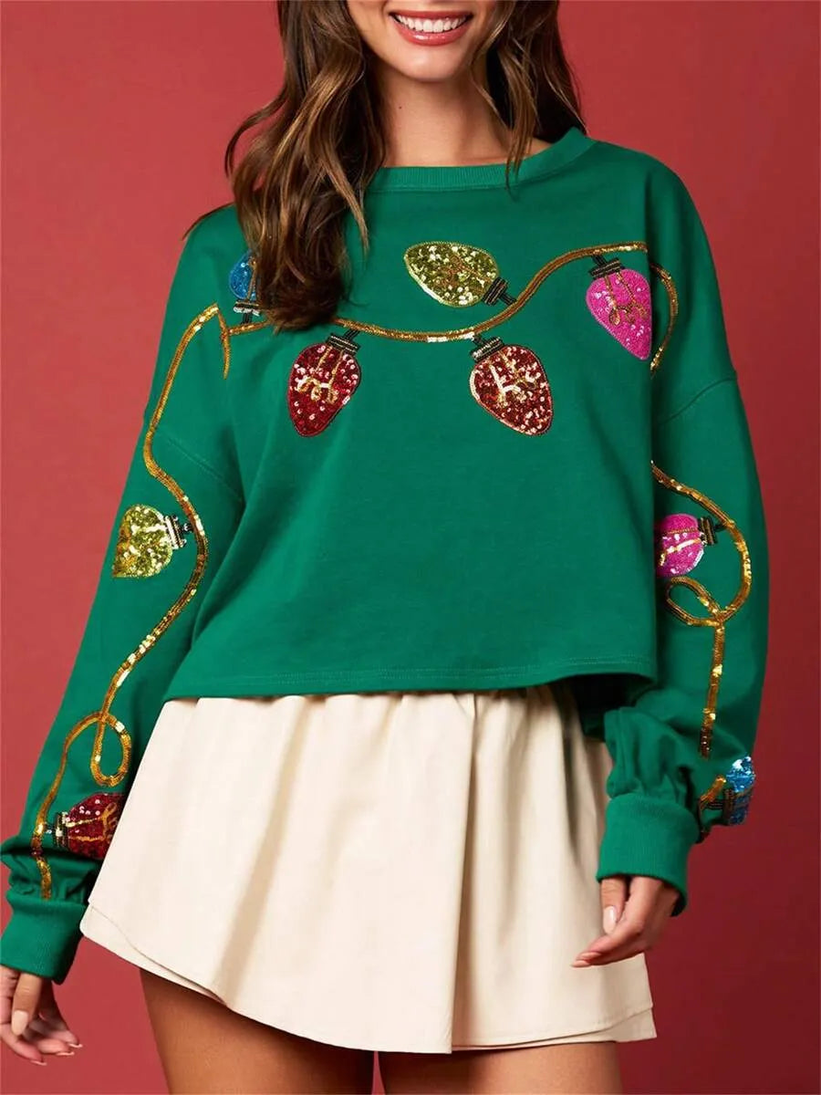 Sudadera con capucha casual, suelta y corta para mujer