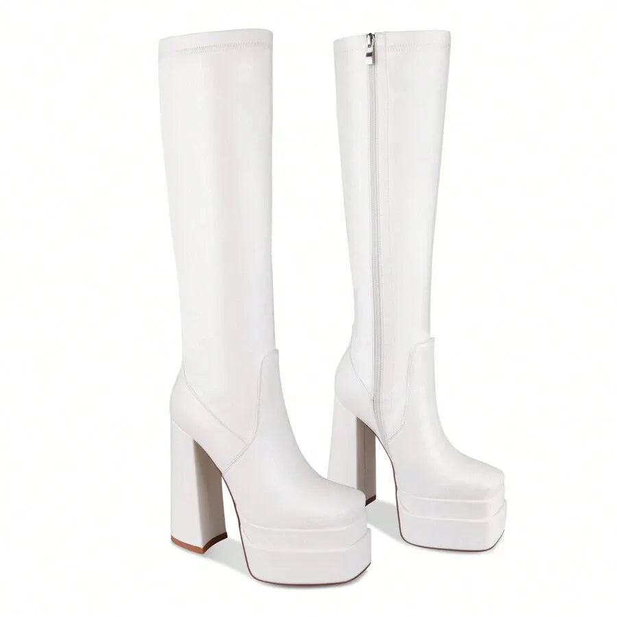 Botas de moda de mujer Liso Cremallera lateral