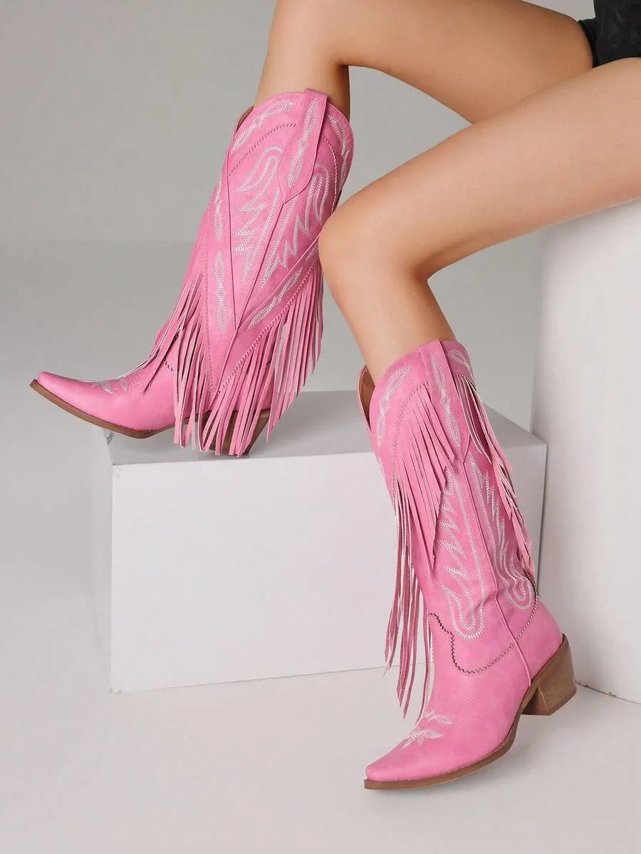 Botas vaqueras flecos