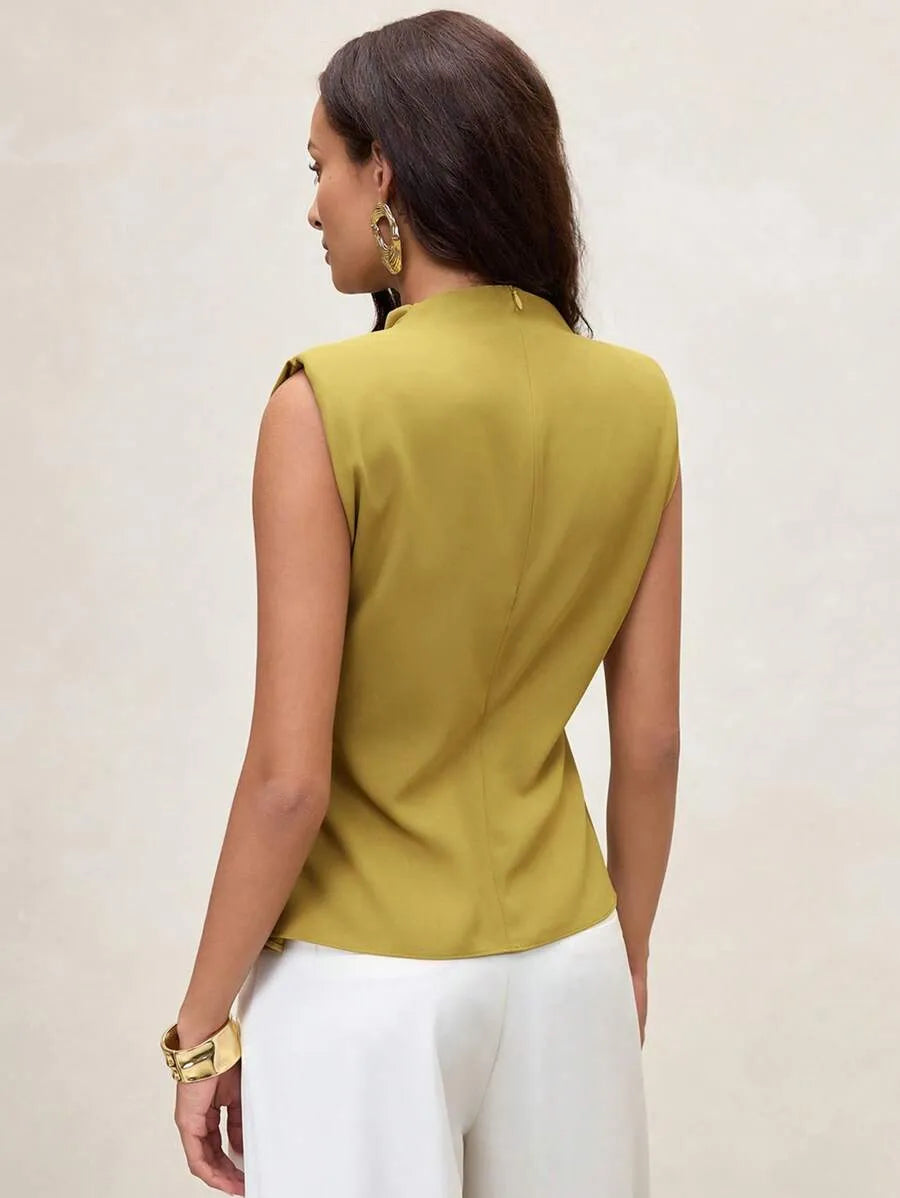 Blusa/camisa sin mangas de color amarillo