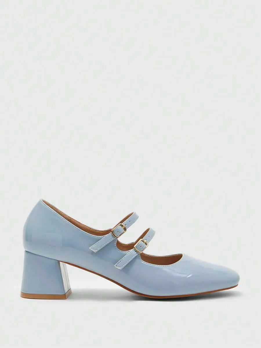 Tacones altos con plataforma tipo Mary Jane