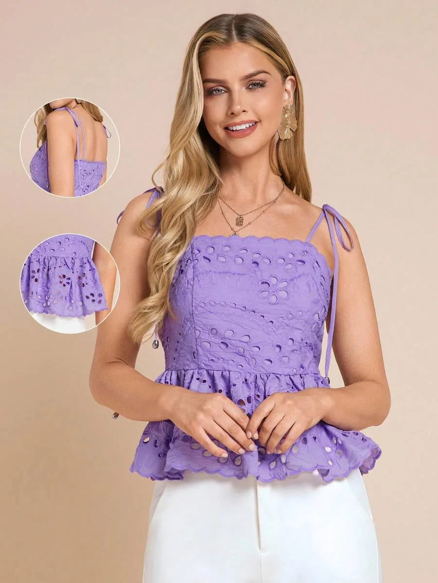 Camisa de mujer con tira de hombro delgada