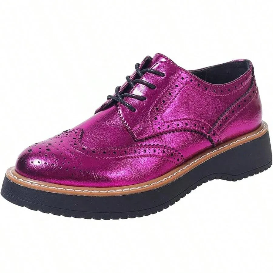 Oxford Shoes For Women Round Toe Wingtips Brogues