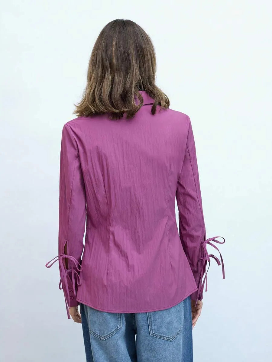 Blusa casual morada para mujer,