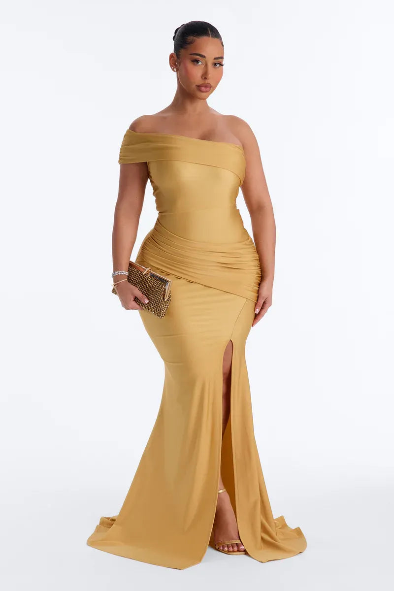 Vestido largo strapless