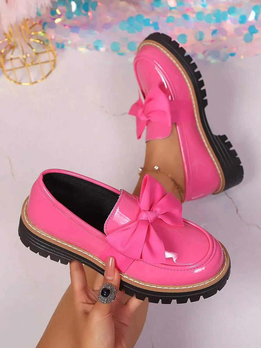 Mocasines de mujer con decoración de lazo