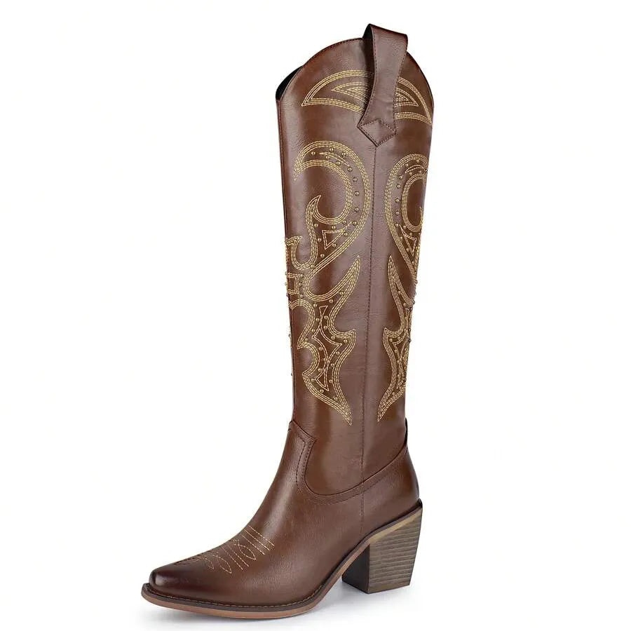 Botas vaqueras hasta la rodilla para mujer