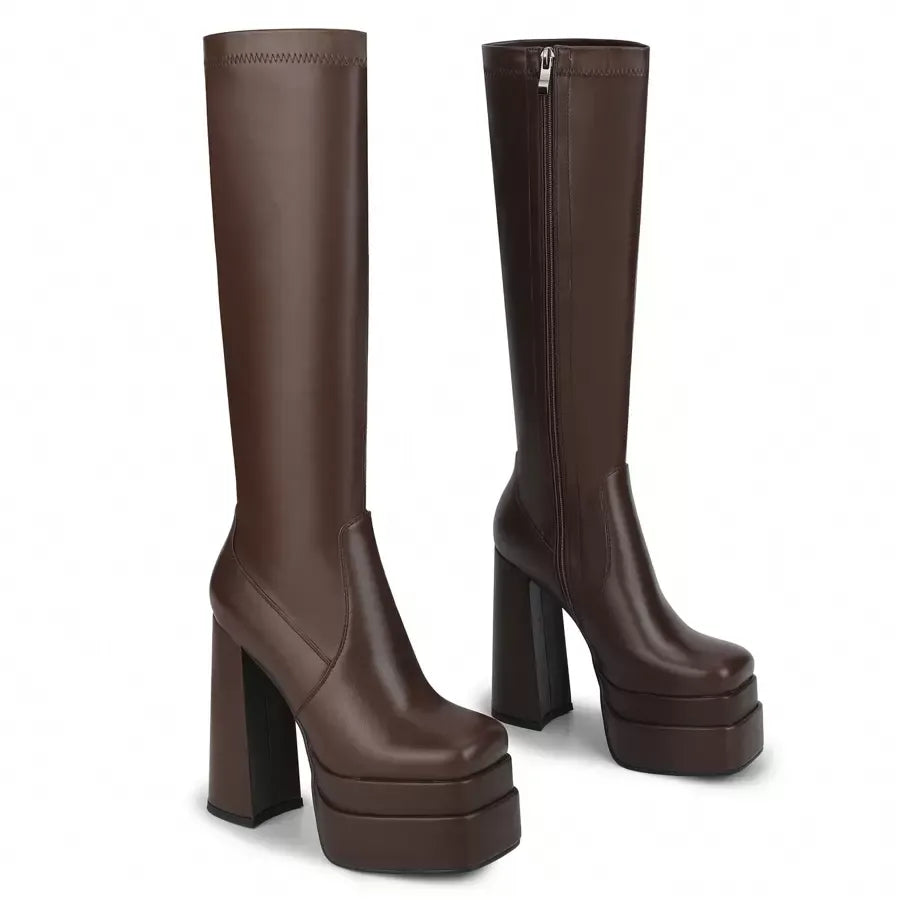 Botas de moda de mujer Liso Cremallera lateral