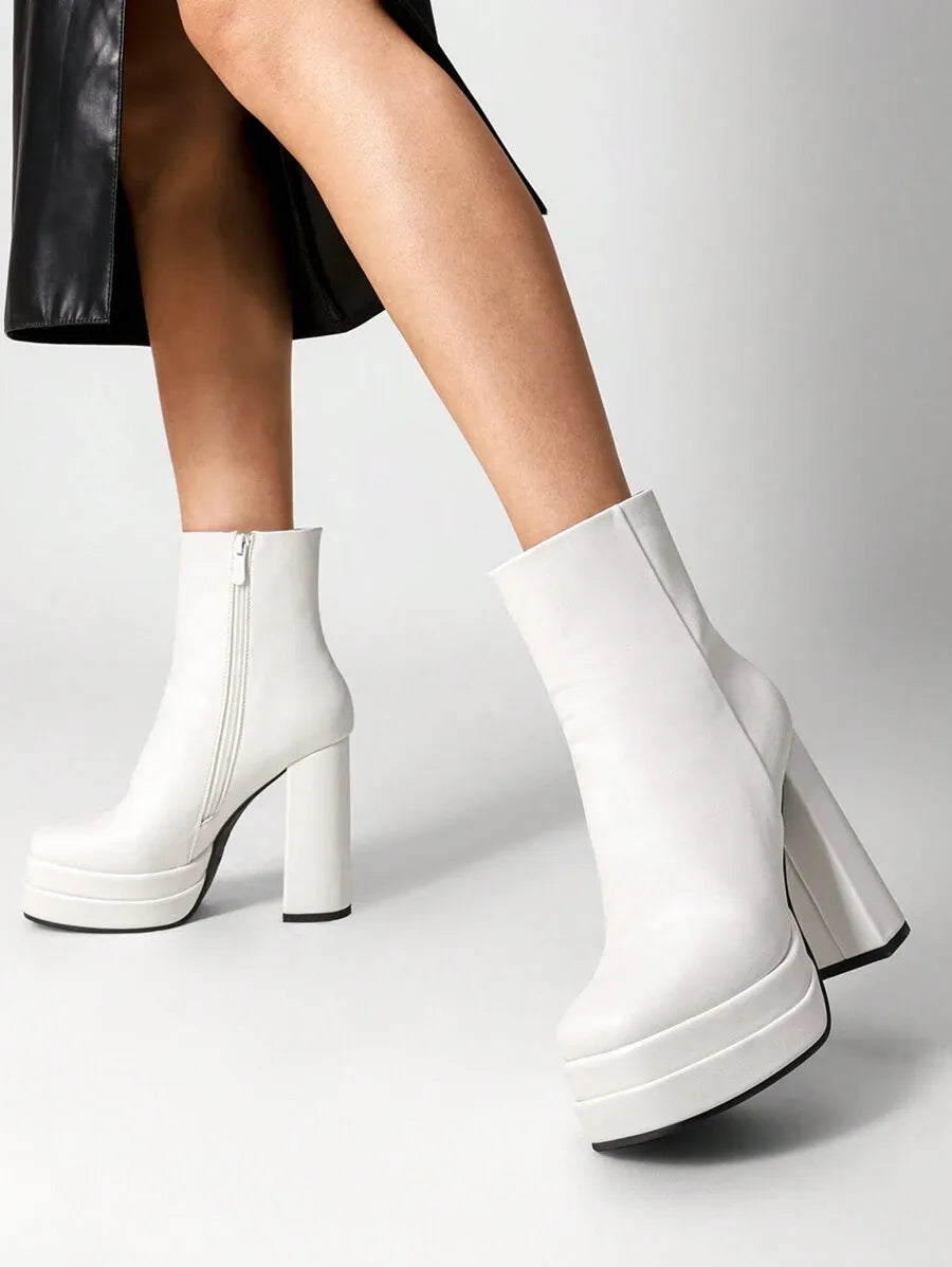 Botas de moda de mujer Liso Cremallera