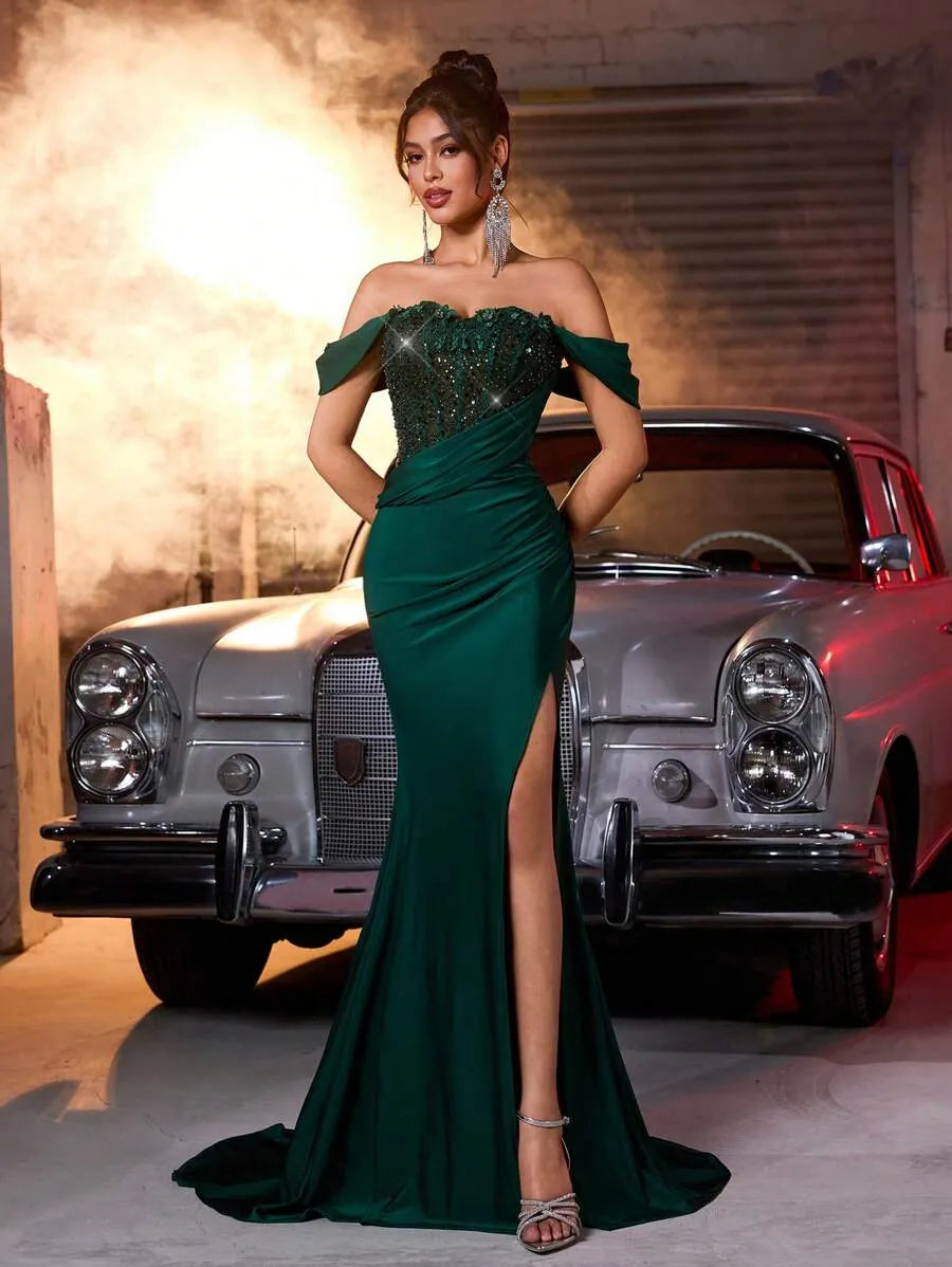 Vestido elegante y hermoso con Body superior