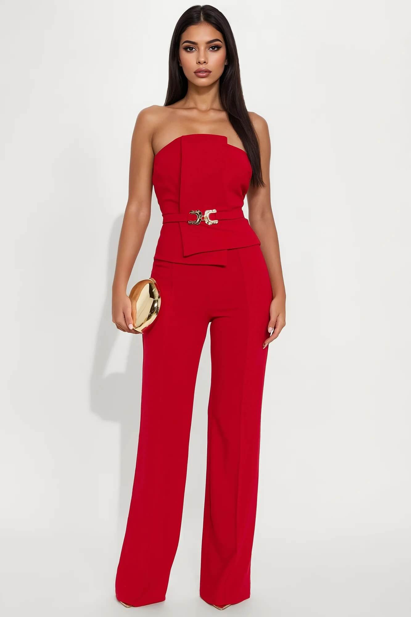Enterizo strapless rojo