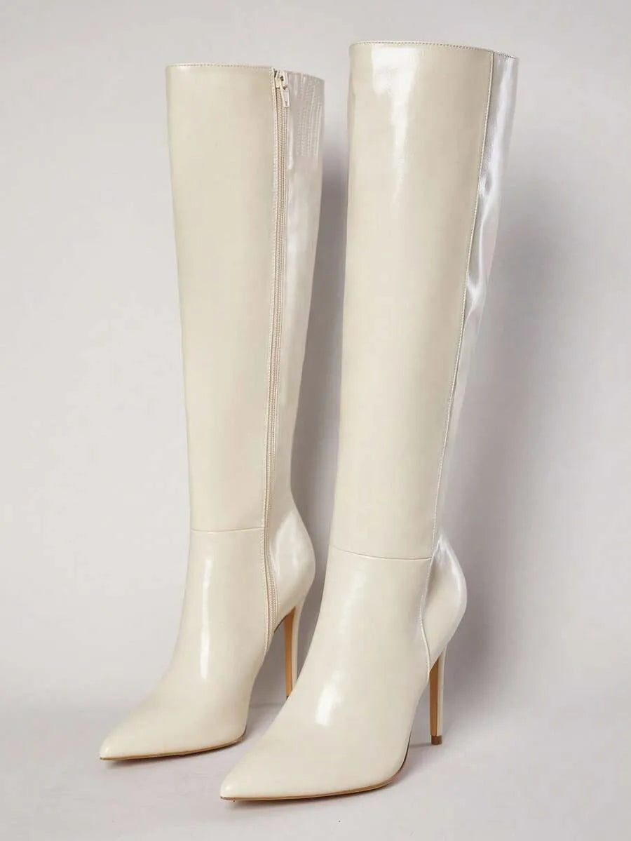 Botas de tacón de aguja puntiagudo y sexy para mujer