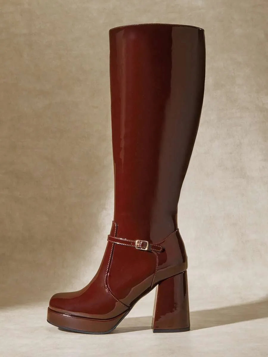 Botas altas hasta la rodilla con tacón de bloque