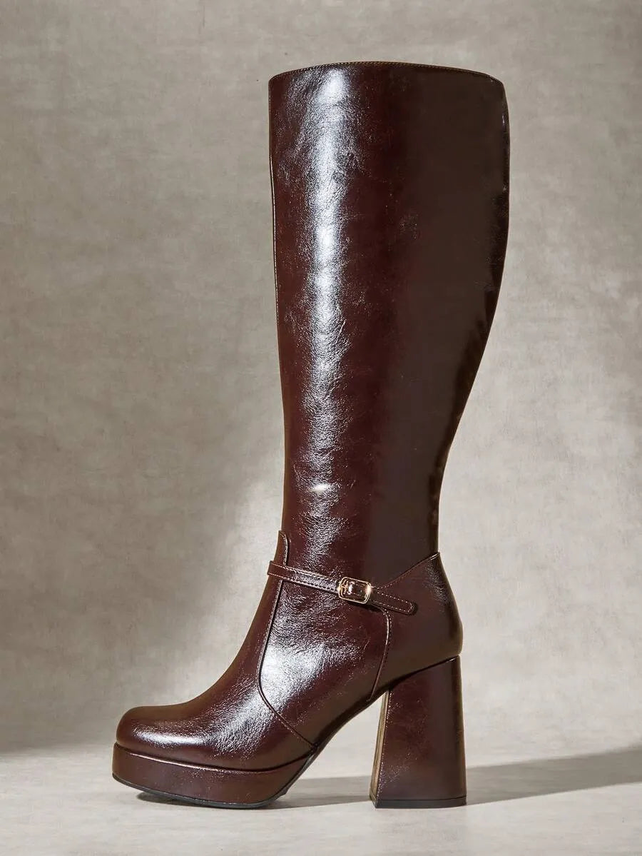 Botas altas hasta la rodilla con tacón de bloque