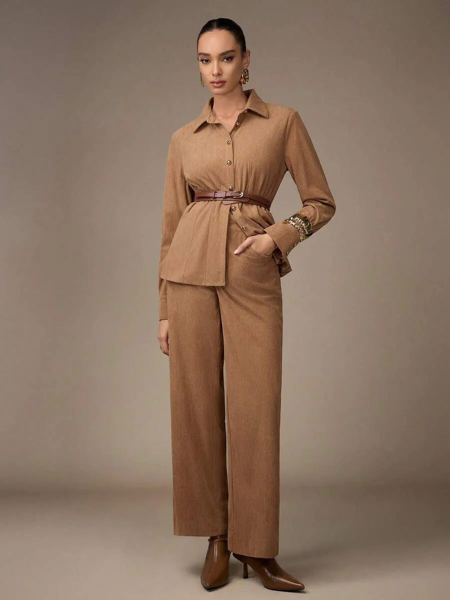 Conjunto casual  de pantalón y blusa