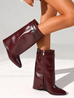 Botas de invierno de media caña con solapa