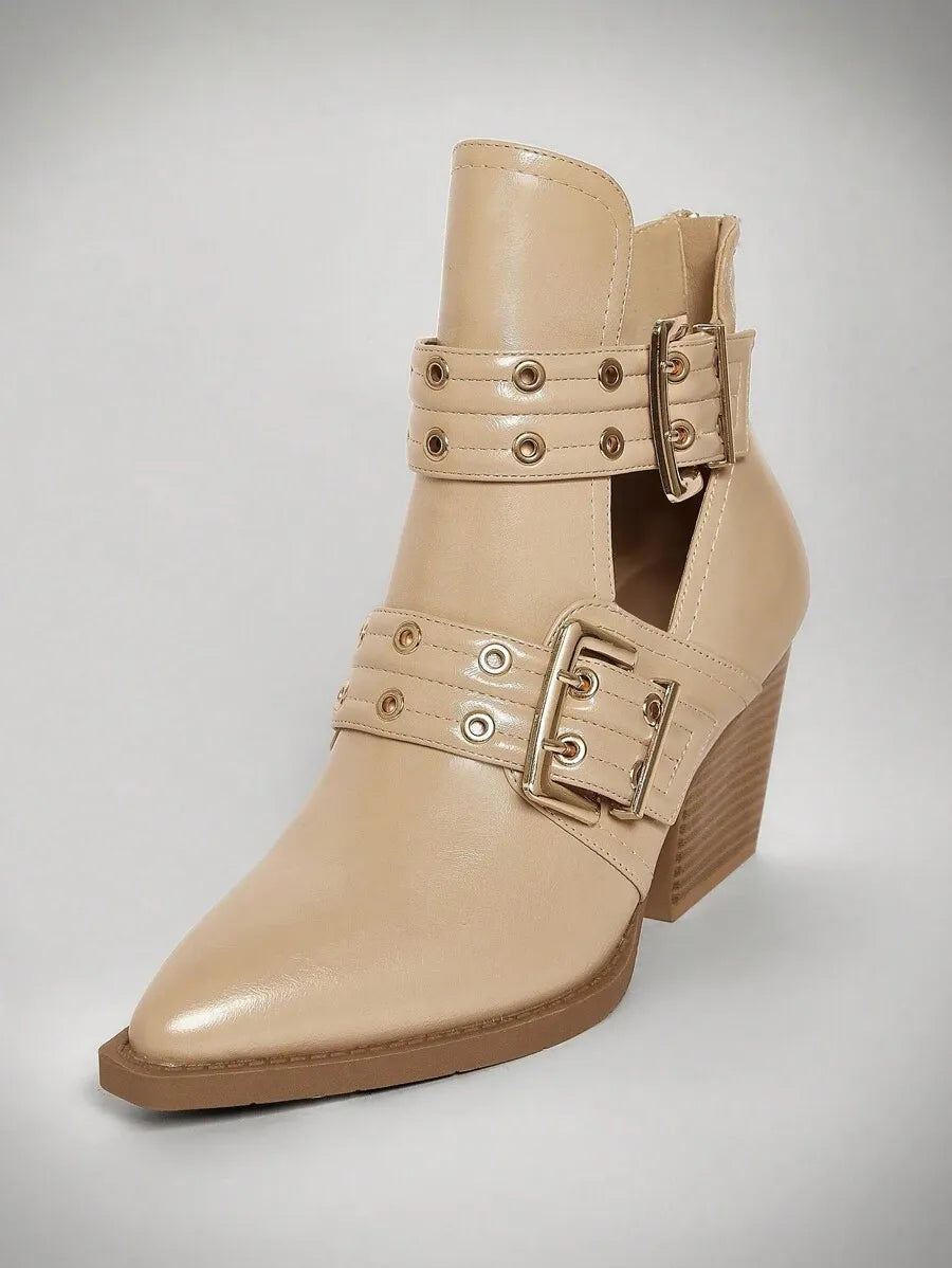 Botas de tobillo con hebilla gruesa