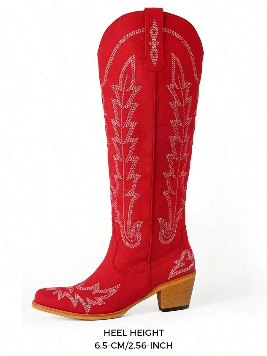 Botas vaqueras para mujer de tacón grueso