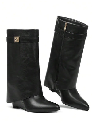 Botas de invierno de media caña con solapa