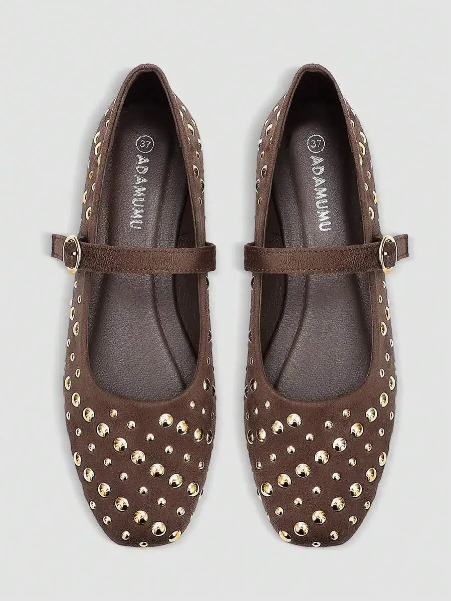 Zapatos planos tipo mula con lentejuelas