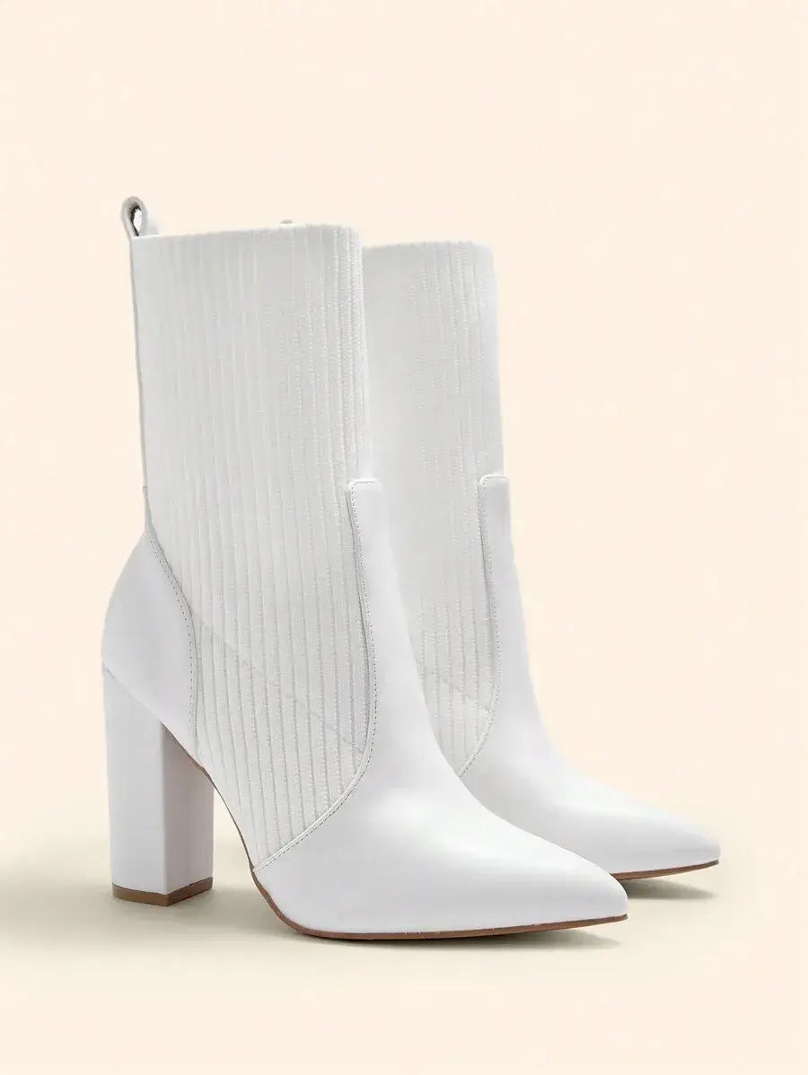 Botas de tacón grueso de media pantorrilla