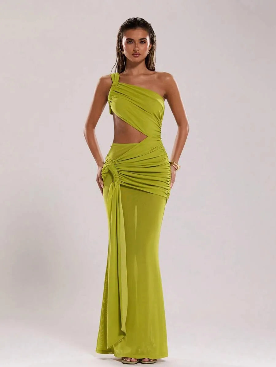 Vestido largo sexy de verano para mujer de unicolor