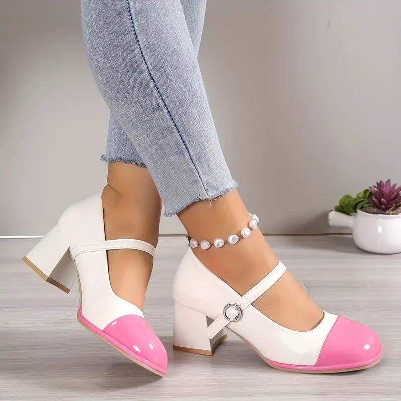 Zapatos Tacón Alto de Elegancia Otoñal para Mujer – Puntera Redonda