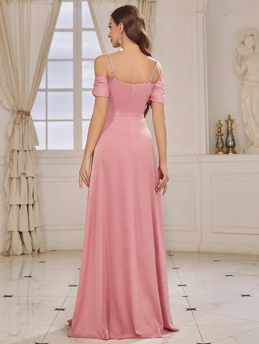 Vestido De Dama De Honor Para Adulto Con Tirantes De Espagueti