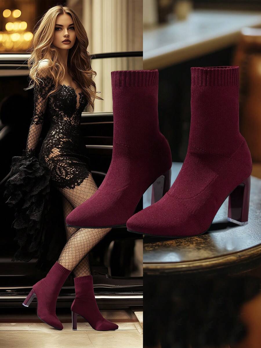 Botas elásticas rojas para mujer