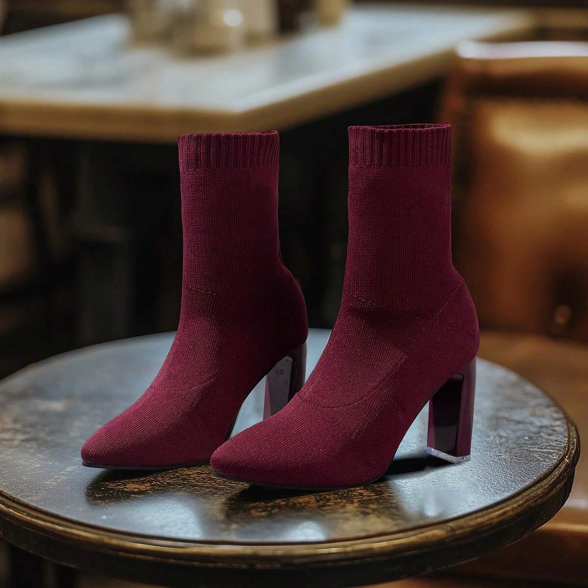 Botas elásticas rojas para mujer