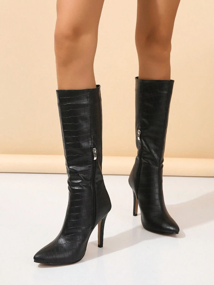 Botas elegantes y versátiles de media pantorrilla para mujeres