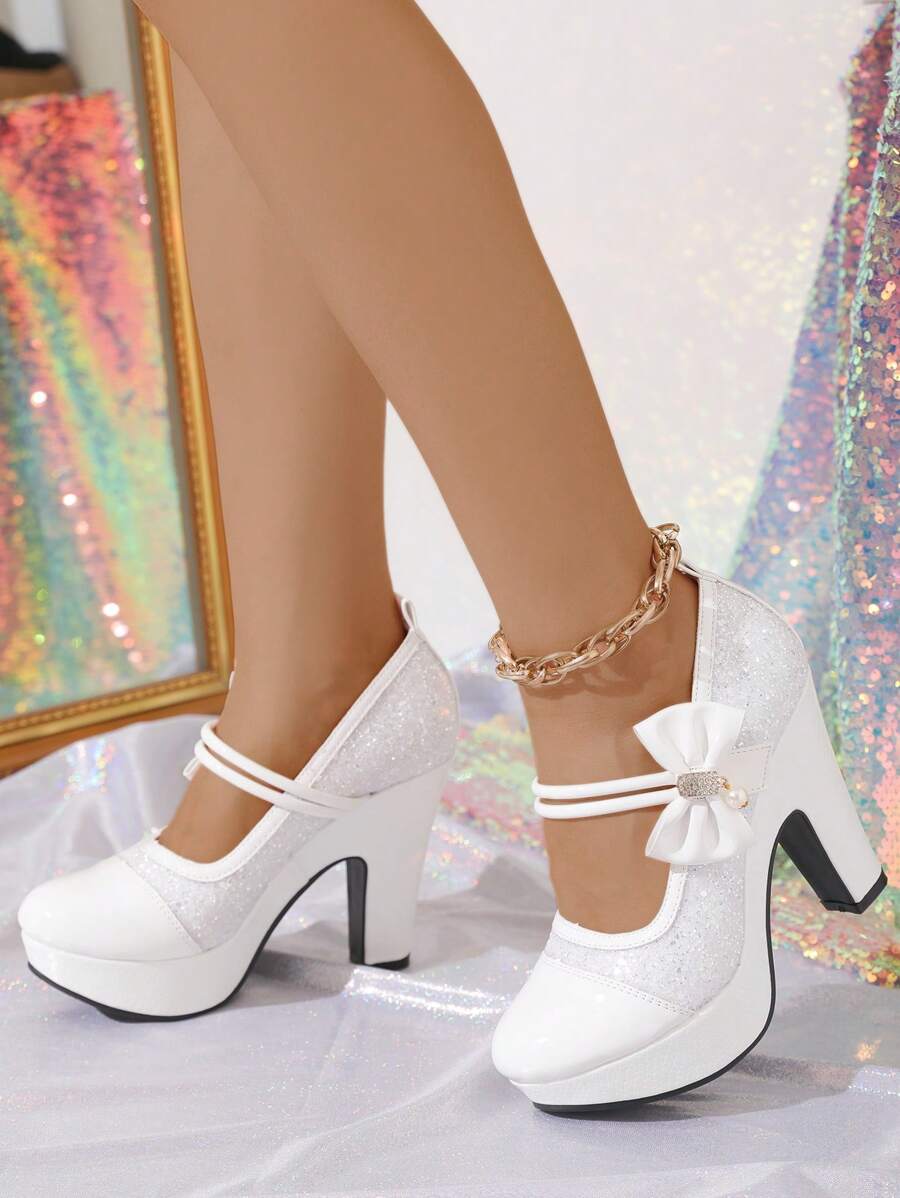 Zapatos de recubierto con parches brillantes