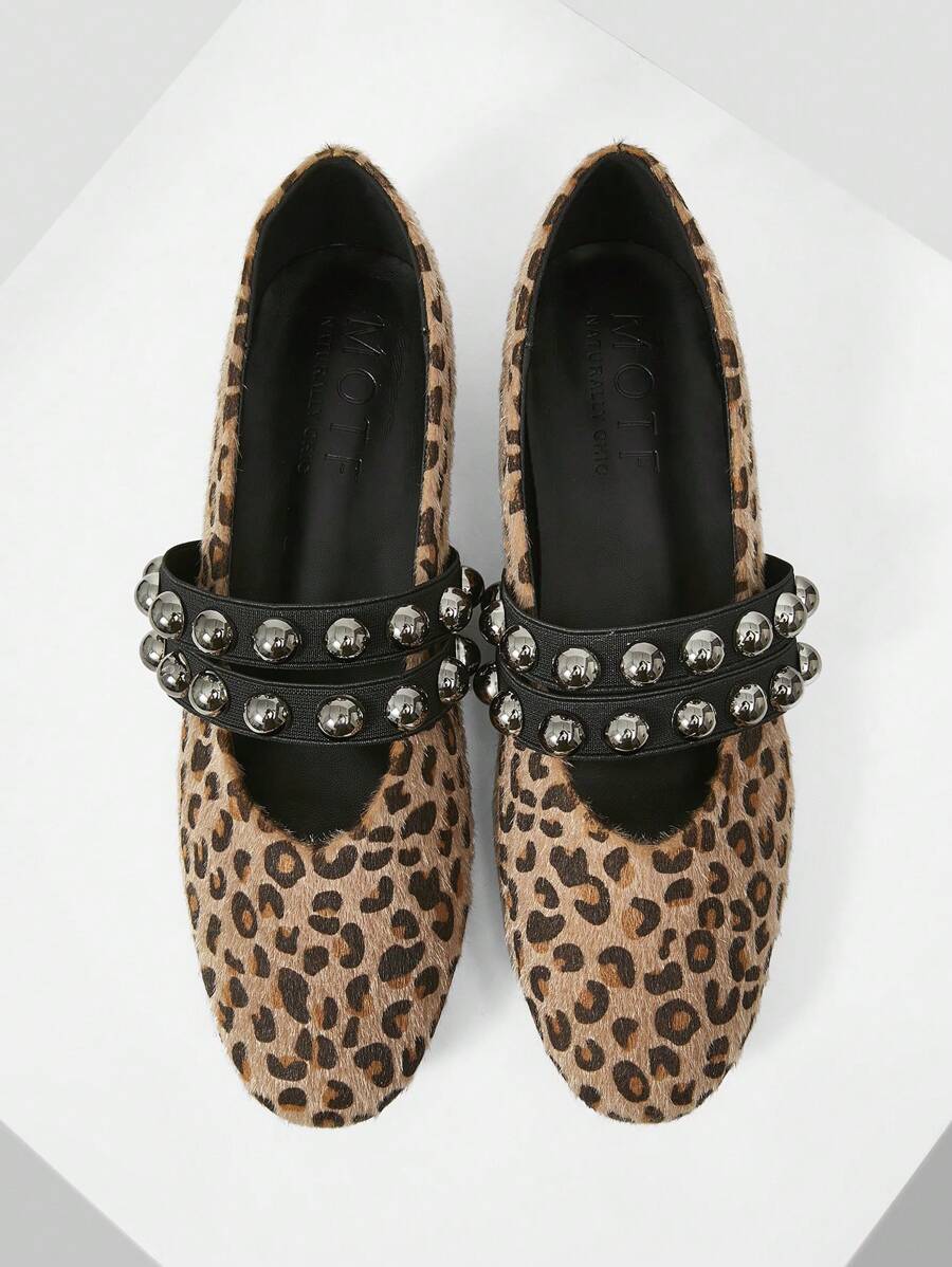 PREMIUM Zapatos planos estampado de leopardo