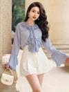 Camisa elegante con textura de estilo primaveral