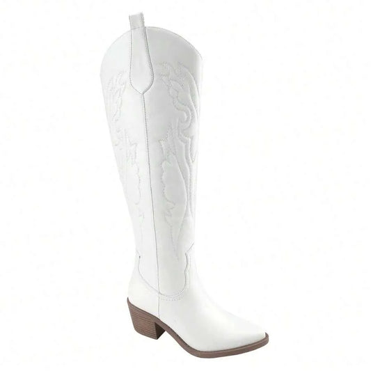 Botas vaqueras altas de mujer con bordados