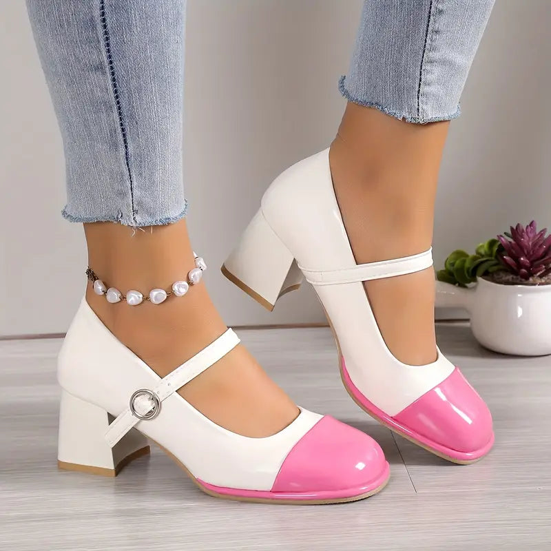 Zapatos Tacón Alto de Elegancia Otoñal para Mujer – Puntera Redonda