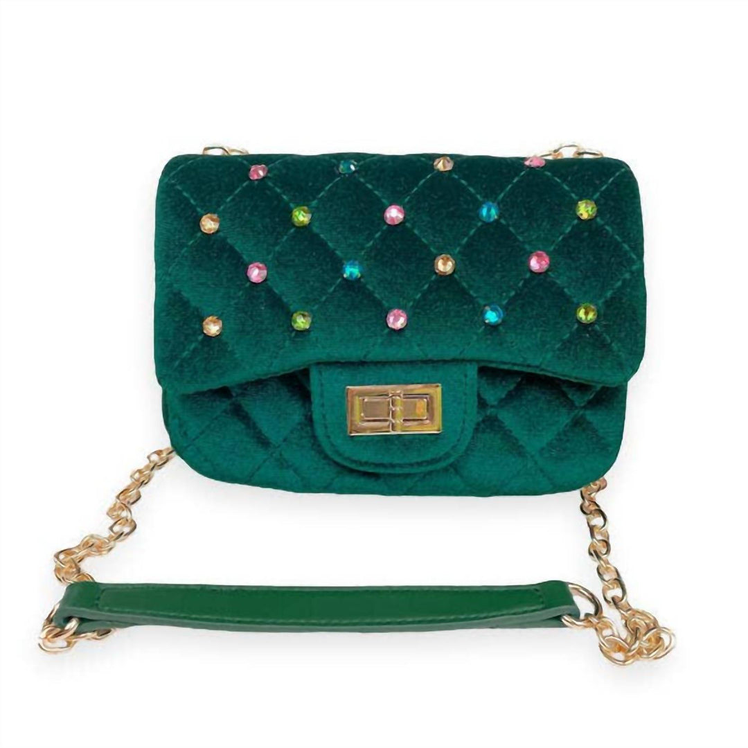 DOE A DEAR Bolso acolchado de terciopelo en verde