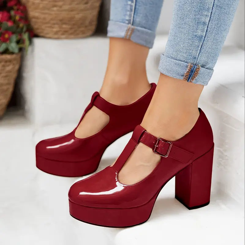 Zapatos de Plataforma Estilo Mary Jane para Mujer