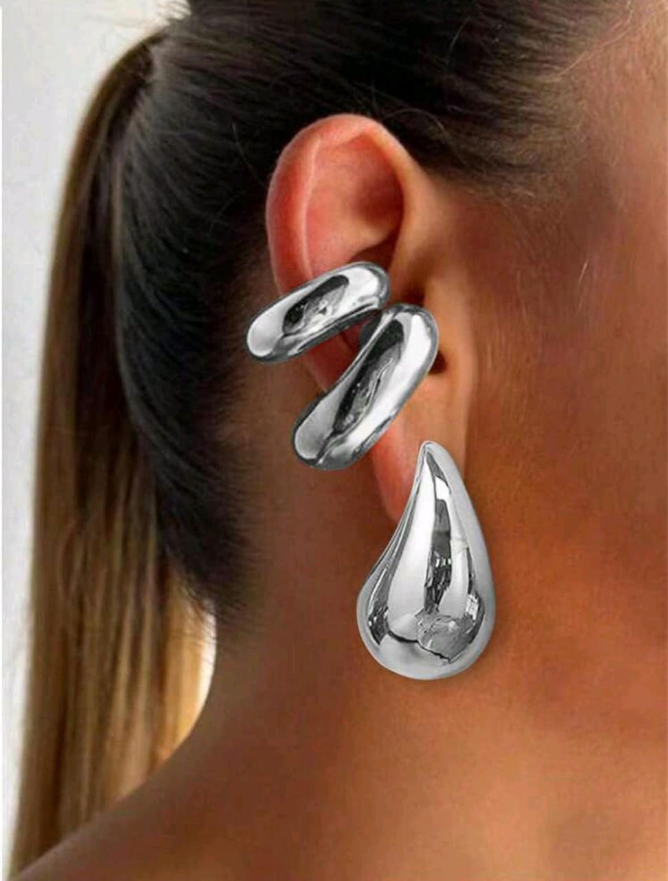 2 Pares De Aretes De Acero Inoxidable A La Moda Para Mujer