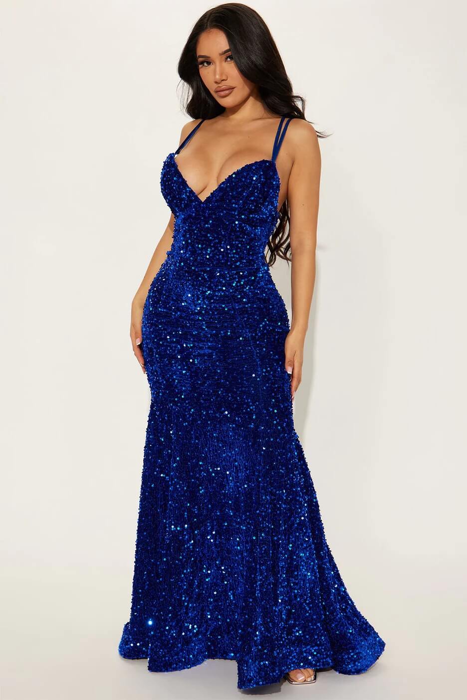 DELUXE Royal And Fabulous Sequin Gown