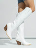 Botas de moda minimalista sin cordones occidental con tacón grueso