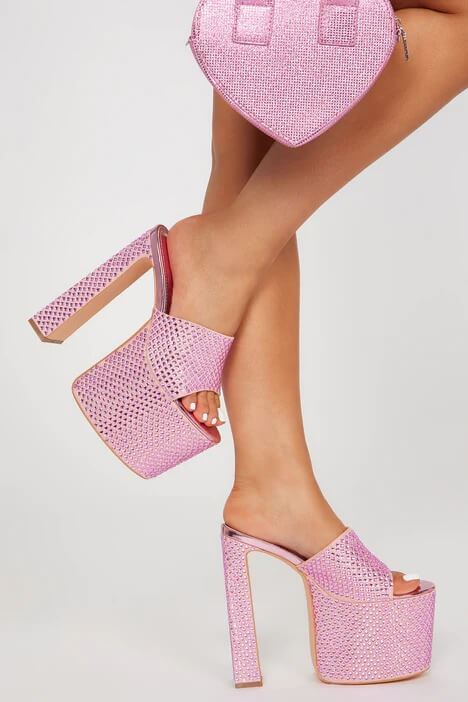 Party Gal Platform Mules - Pink