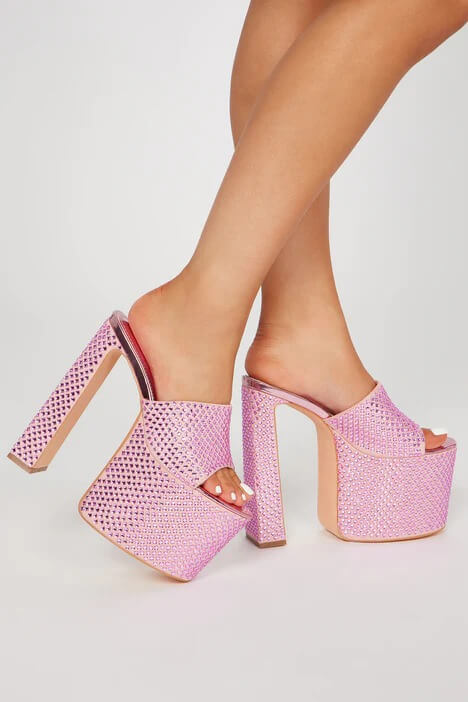 Party Gal Platform Mules - Pink